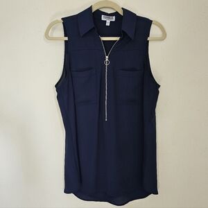 Navy Blue sleeveless portofino tank from Express. Size M